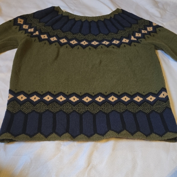 Green and Navy Patterned Sweater - Picture 5 of 6